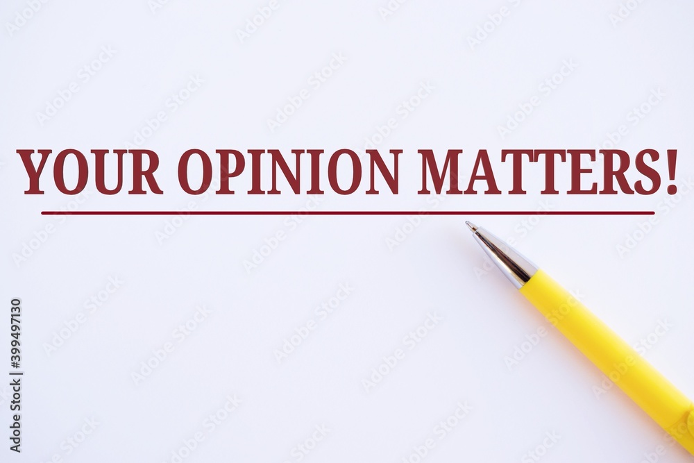 Handwriting text Your Opinion Matters Motivational Call. Concept meaning Client Feedback Reviews are important.yellow pen on white paper , copy space. Handwriting text Your Opinion Matters Motivational Call. Concept meaning Client Feedback Reviews are important.yellow pen on white paper , copy space.