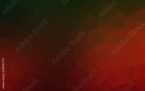 Dark Green  Red vector abstract mosaic background.