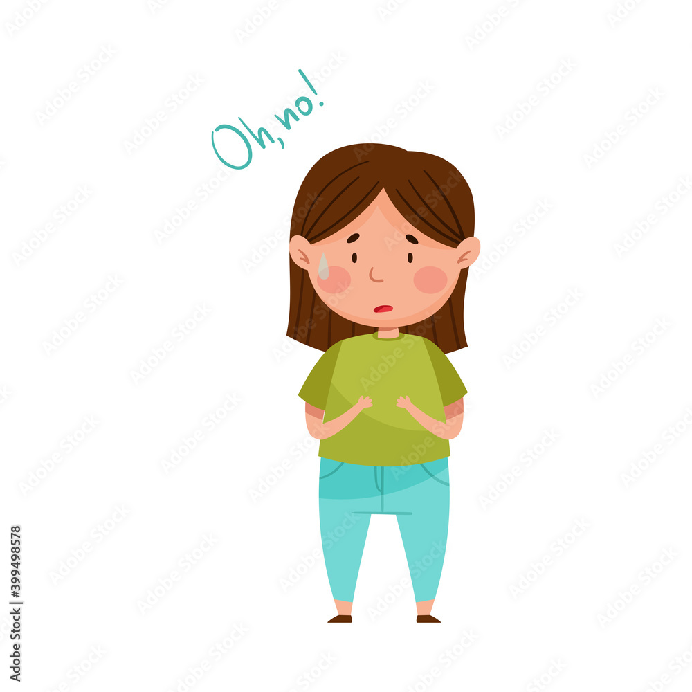 Sad Girl Feeling Upset and Sorry Vector Illustration Sad Girl Feeling Upset and Sorry Vector Illustration