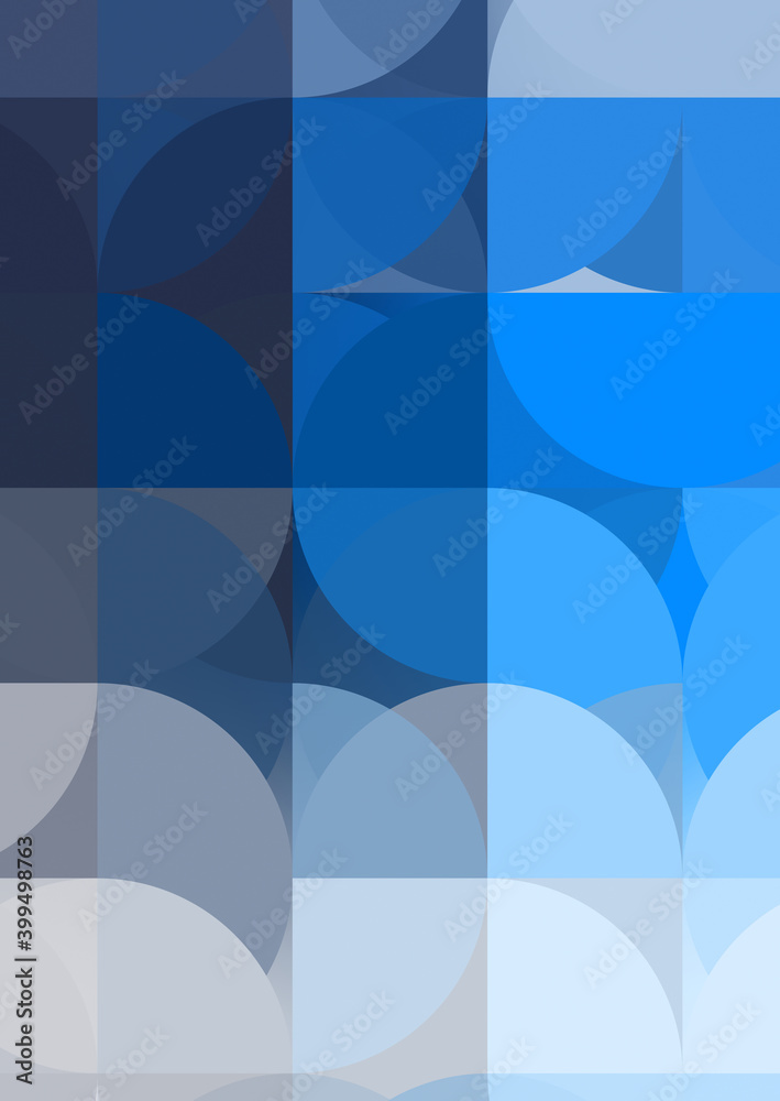 Fototapeta premium Layers of circular shapes creating a colorful and vibrant design. Digital illustration of circles layout. Futuristic design template.