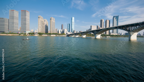  big and long bridge over the river in china © Дмитрий Голуб