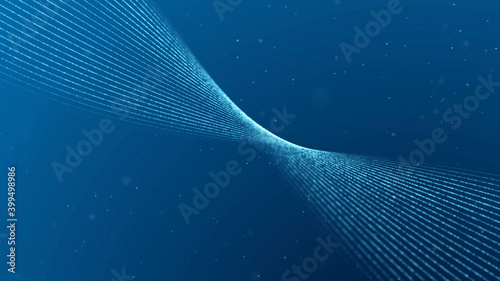 Parallel lines are twisted in three-dimensional space.