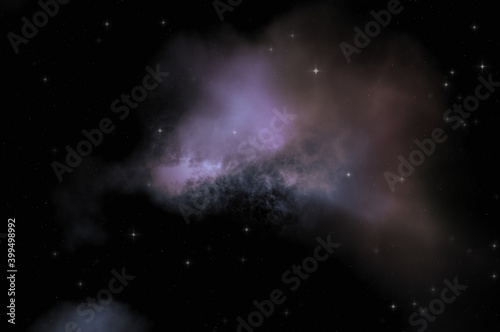 Star field in galaxy space with colorful nebula. Sci fi background of deep space. Ethereal wallpaper.