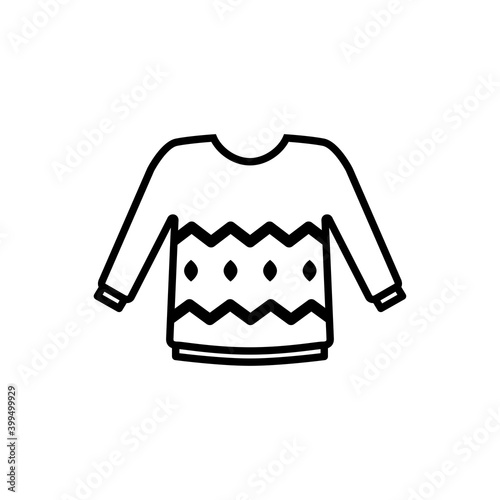 Icono suéter de invierno de lana con lineas en color negro