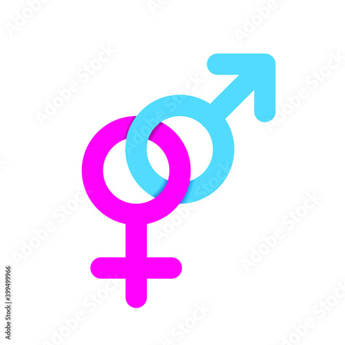 Gender symbol pink blue icon. Eps 10 vector illustration.