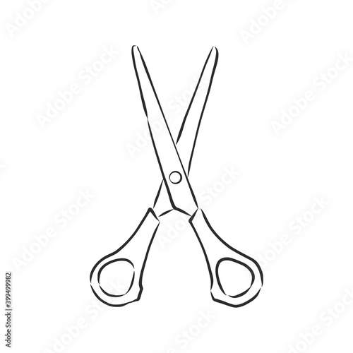 Doodle style scissors illustration. Scissors vector sketch illustration