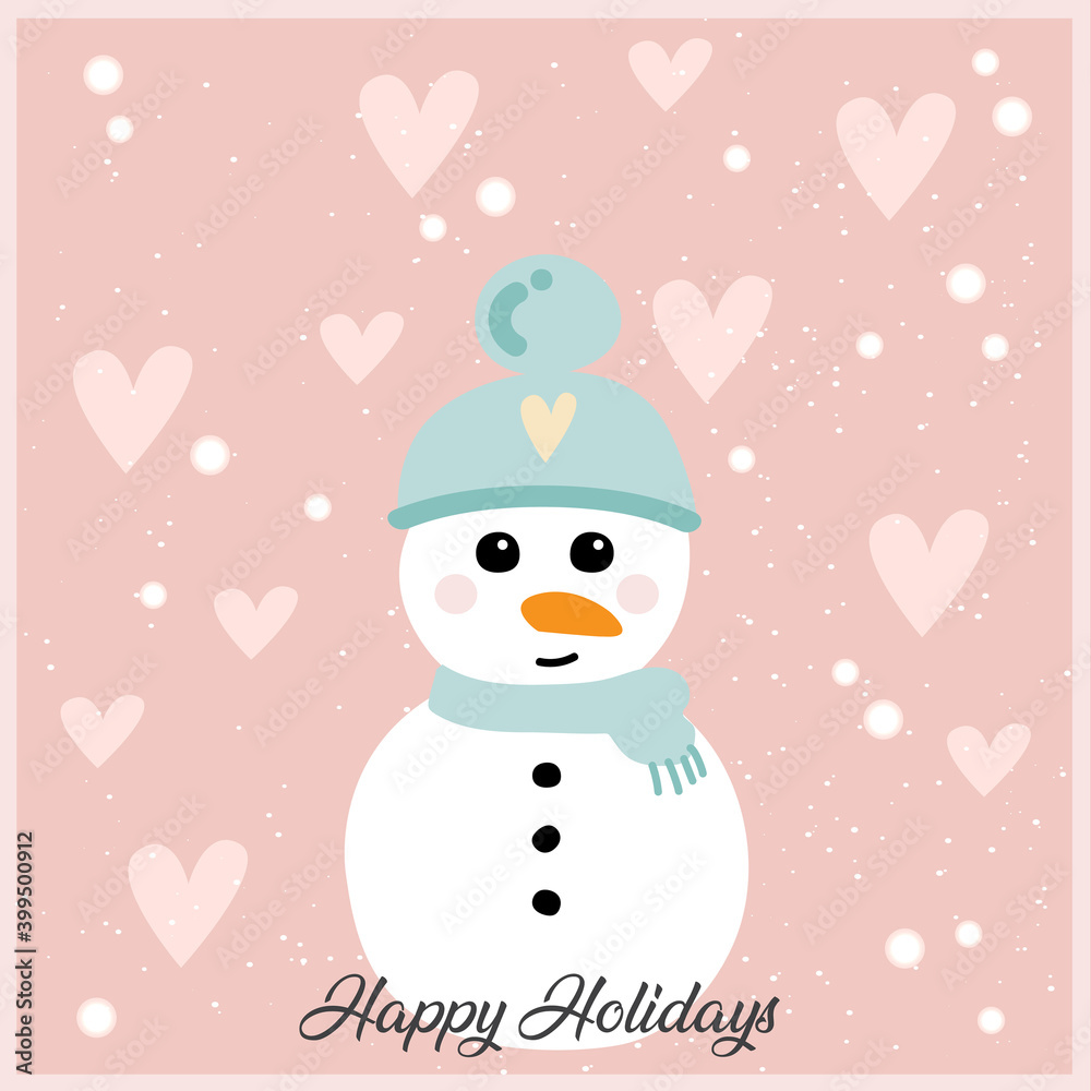 Beautiful winter card illustration  with festive elements. Happy New year and Merry Christmas. Happy Holliday spirit image