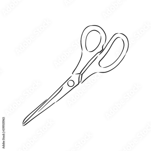 Doodle style scissors illustration. Scissors vector sketch illustration