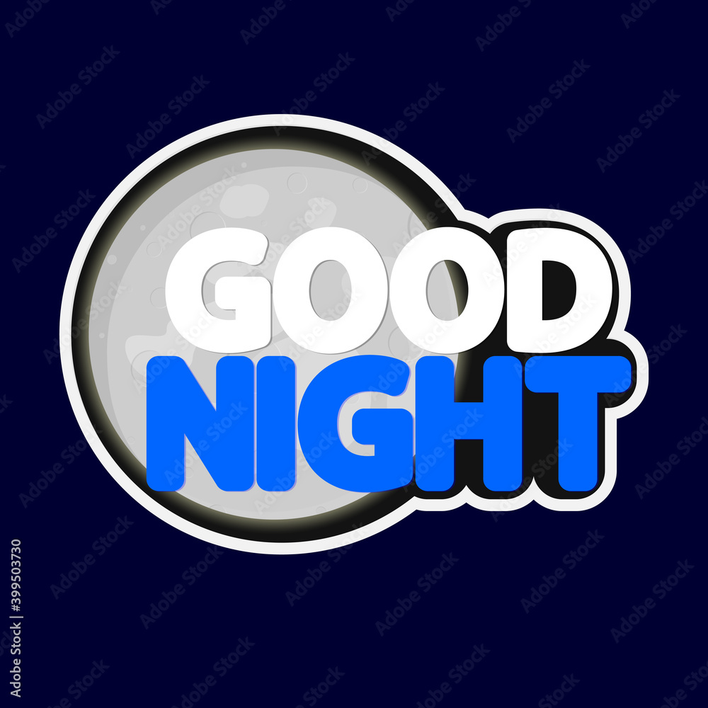 Good Night, isolated sticker design template, vector illustration Good Night, isolated sticker design template, vector illustration