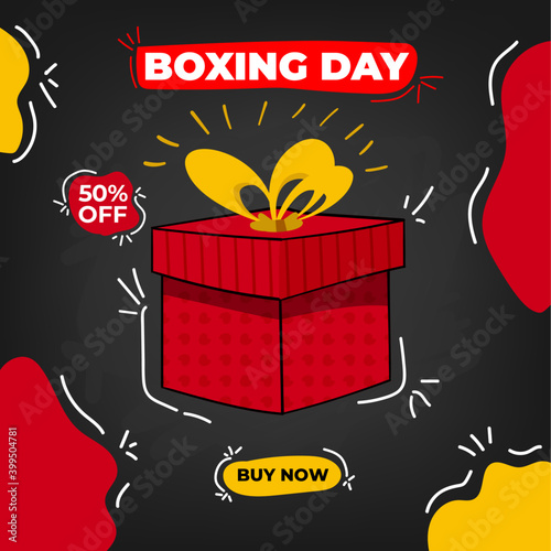 Boxing day sale social media design, Boxing day banner, vector	