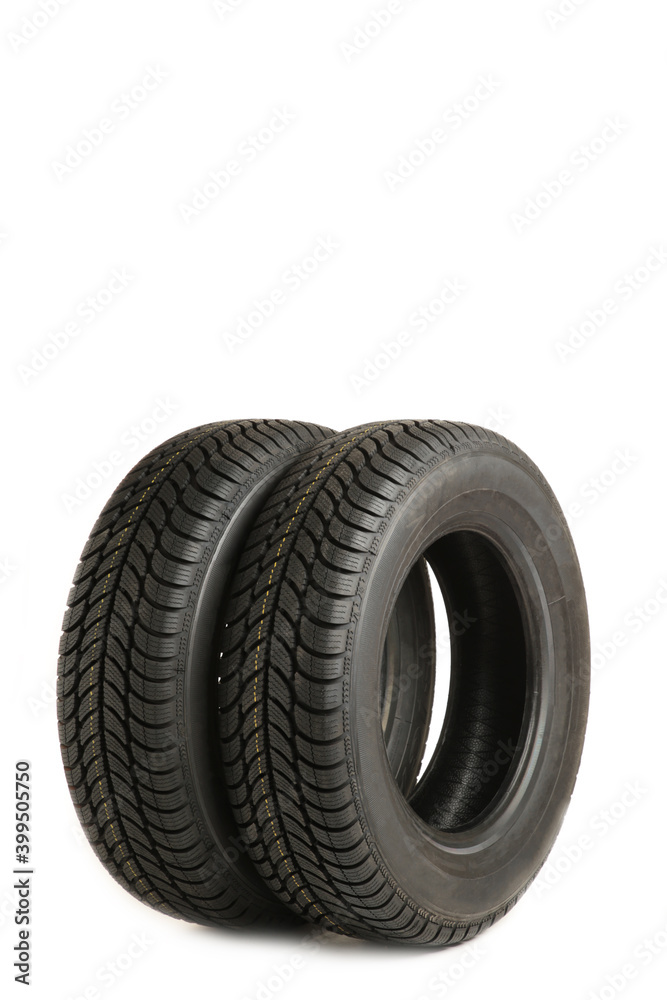 New tires pile isolated on white background New tires pile isolated on white background
