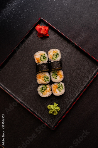 Sushi rolls japanese cuisine restaurant menu food 