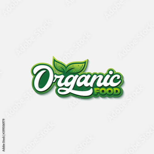 Organic food typography logo template