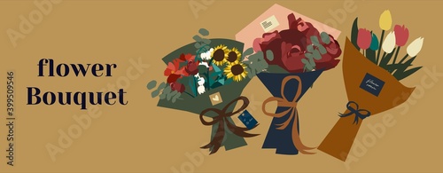 three flower bouquet, tulip bouquet 