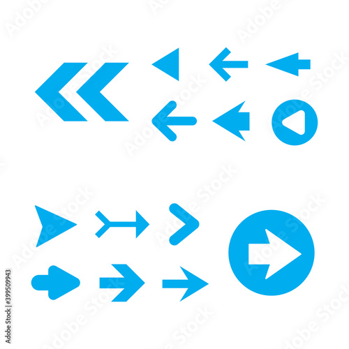 Arrow icon set isolated on background. Trendy vector collection. Different arrow icons in flat style. Creative arrows template for web site  app  graphic design  ui and logo. Arrow vector symbol