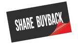 SHARE  BUYBACK text on black red sticker stamp.