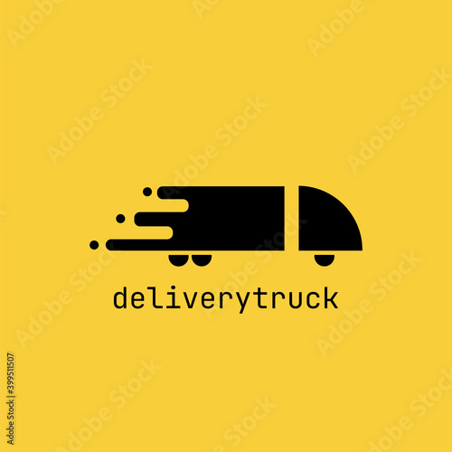 Vector logo template, abstract car delivery truck icon