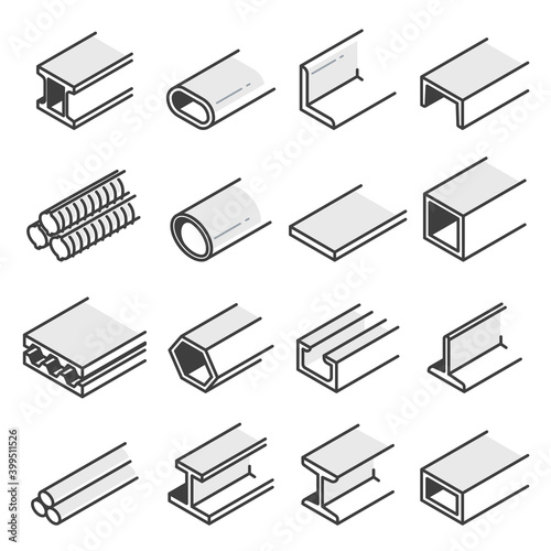 Steel beam and pipe set, industry construction
