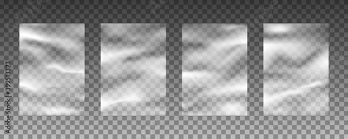 Set of transparent plastic warp background textures