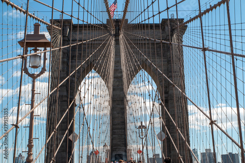 Typical postcard of the brooklyn bridge. In New York City.
