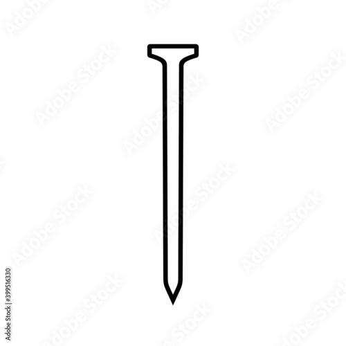 Metal nail line icon. Simple wire nail. Vector Illustration