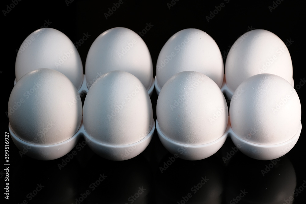 White raw chicken eggs White raw chicken eggs