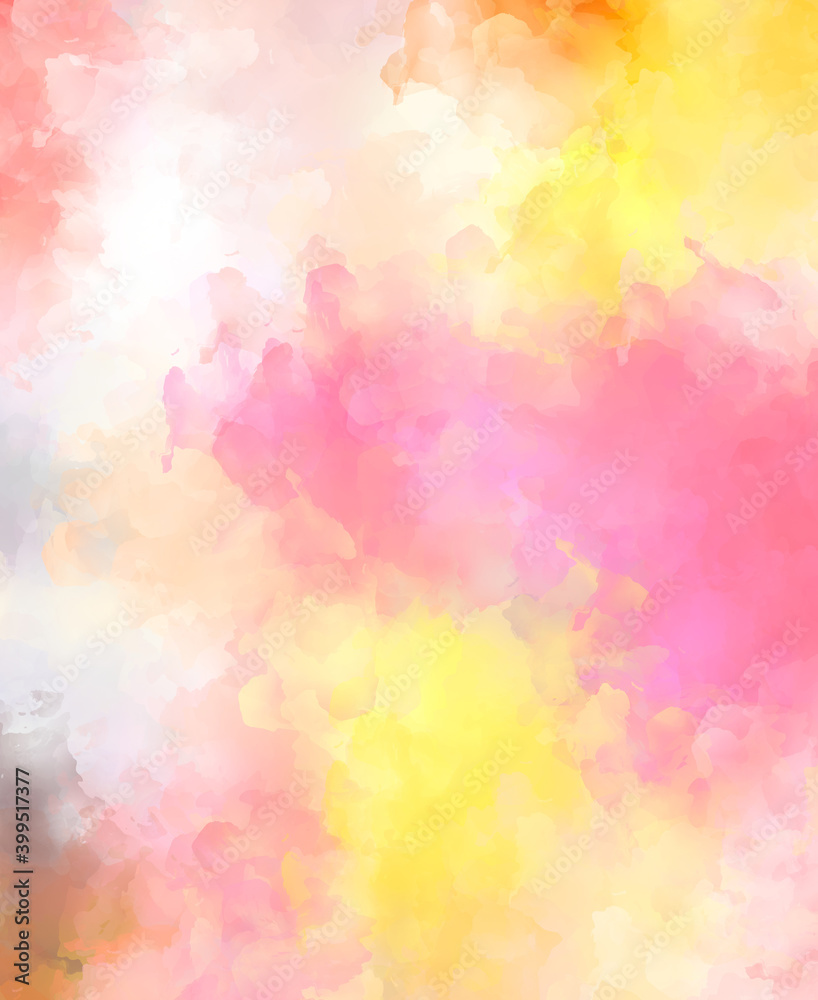 Abstract background of colorful brush strokes. Brushed vibrant wallpaper. Painted artistic creation. Unique and creative illustration.