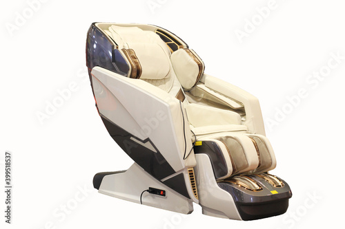 Modern massage chair isolated on white background