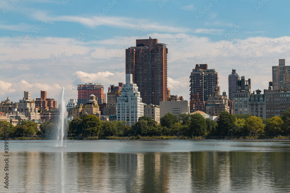 Buildings on the edge of the central park lake. New York. Buildings on the edge of the central park lake. New York.