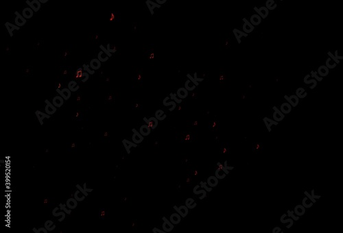Dark Red, Yellow vector pattern with music elements.