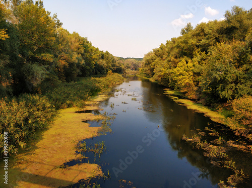 Natural landscape. A pond in a quiet secluded location photo