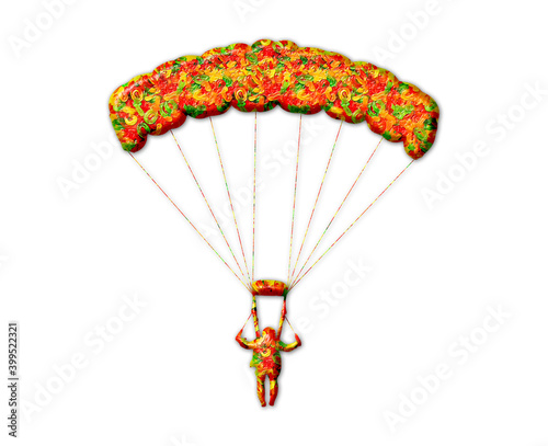 Parachute sky diver sports Jellybeans Yummy sweets Colorful illustration, jelly Icon logo symbol