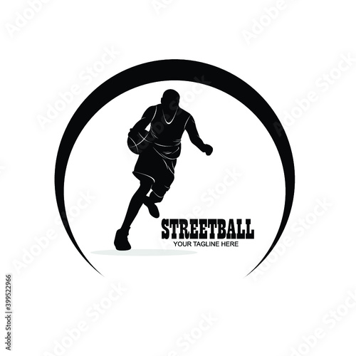 Silhouette of a basketball player