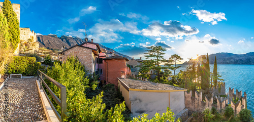 MalcesineTown street view near Garda Lake of Italy