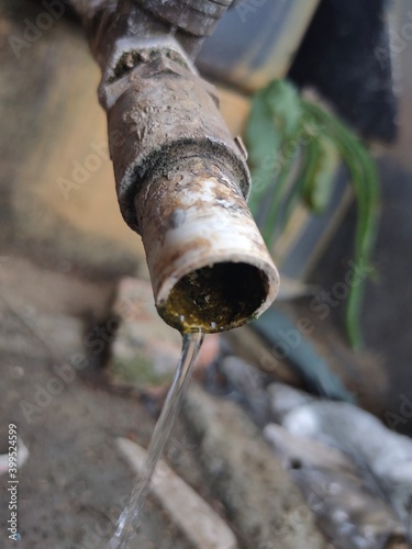 water flowing from a pipe
