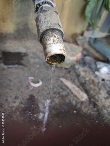 water flowing from a pipe