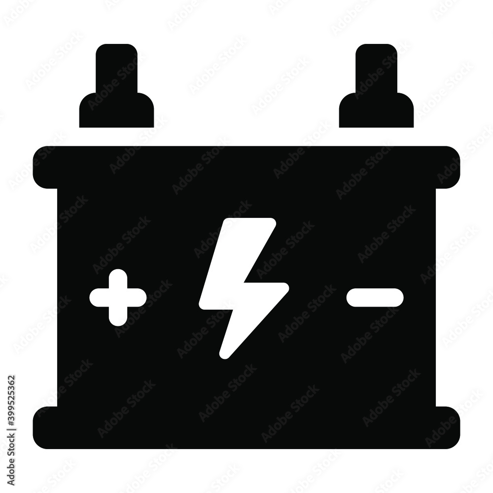 A vector of car battery, auto battery in solid style
A vector of car battery, auto battery in solid style