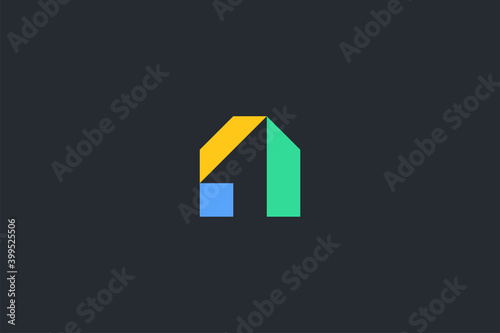 Minimal Modern Abstract Letter A Dark Background Logo Template
