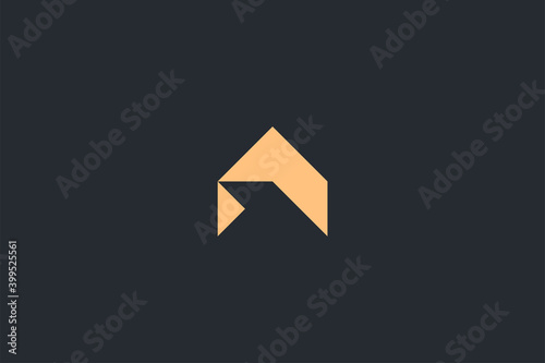 Minimal Modern Abstract Letter A Dark Background Logo Template
