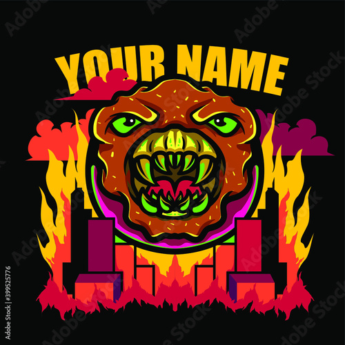 Tshirt design full vector monster donuts  (ID: 399525776)