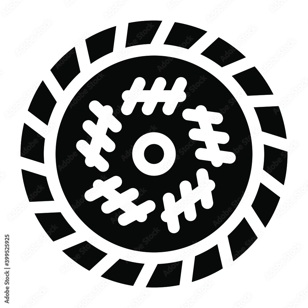 Bearings vector style, car component in solid icon
Bearings vector style, car component in solid icon