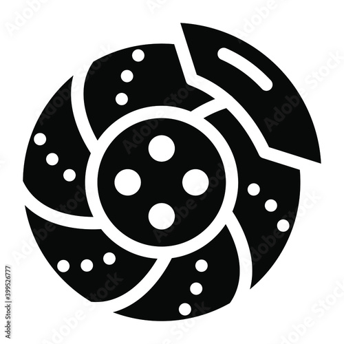 
Brake disc, an icon of brake pad 
