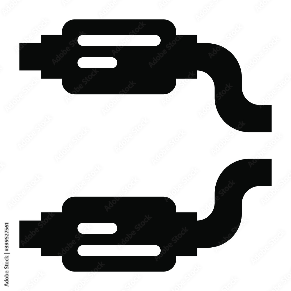 
Exhaust pipe icon in editable filled style 
