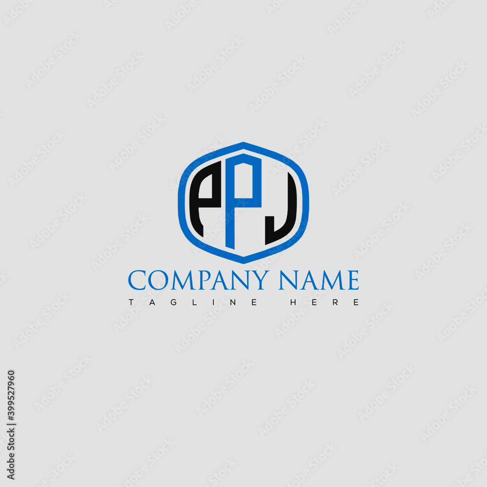 Obraz premium PPJ Letter Logo Design and Monogram Icon.
