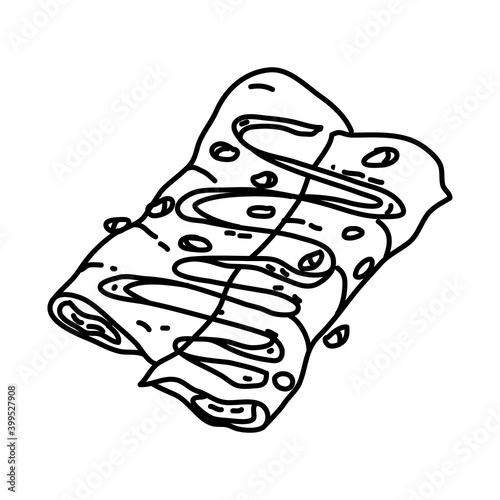 Chicken Enchiladas Icon. Doodle Hand Drawn or Outline Icon Style