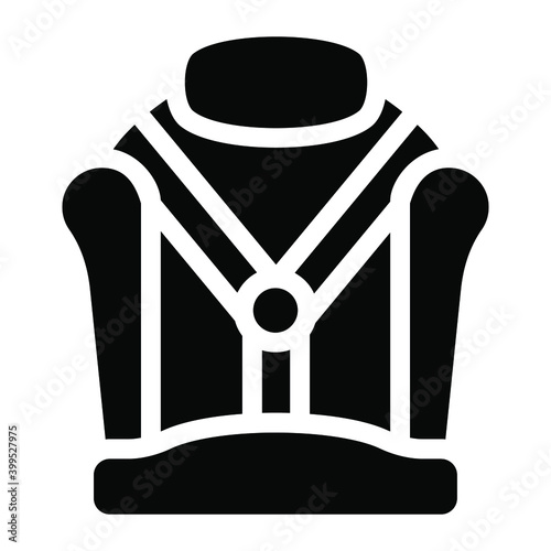 
An icon of seat belt in modern filled style 
