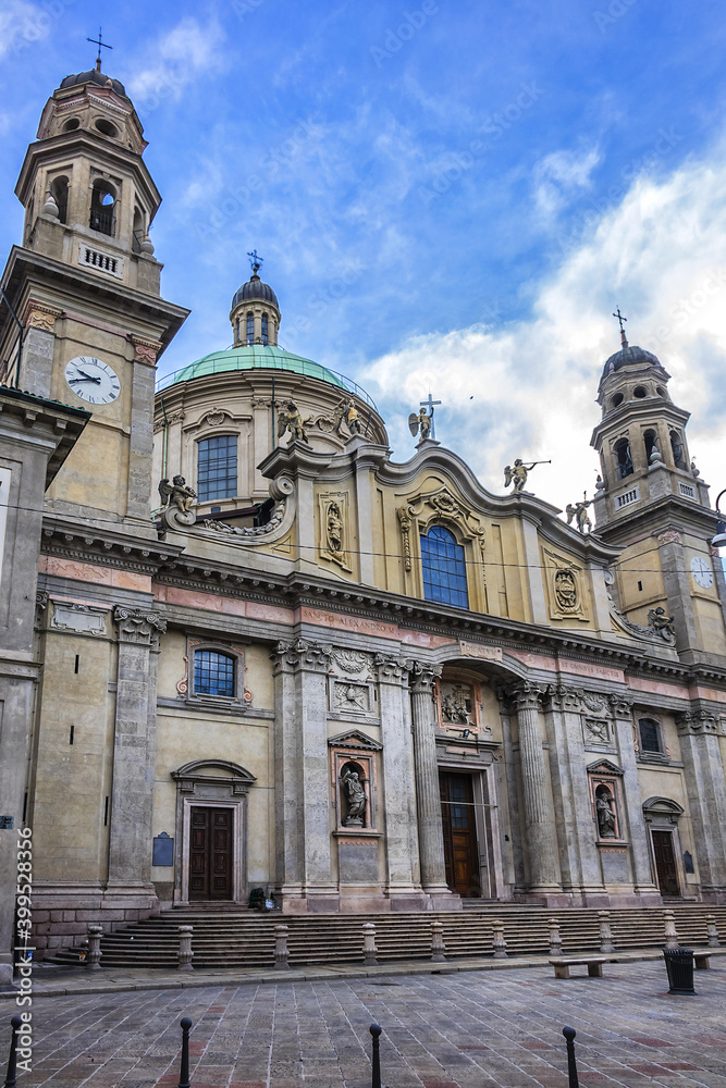 The baroque church of Sant'Alessandro in Zebedia (Chiesa di Sant'Alessandro in Zebedia) was created at the beginning of the seventeenth century as part of the adjacent Barnabite College. Milan, Italy.