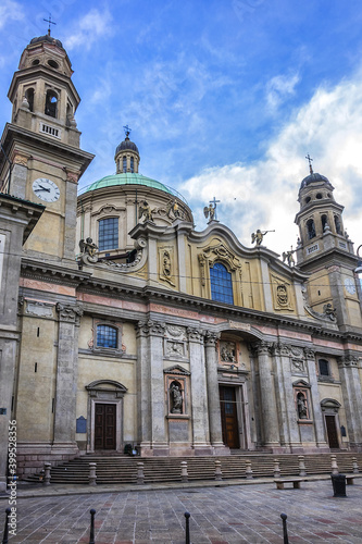 The baroque church of Sant'Alessandro in Zebedia (Chiesa di Sant'Alessandro in Zebedia) was created at the beginning of the seventeenth century as part of the adjacent Barnabite College. Milan, Italy. © dbrnjhrj