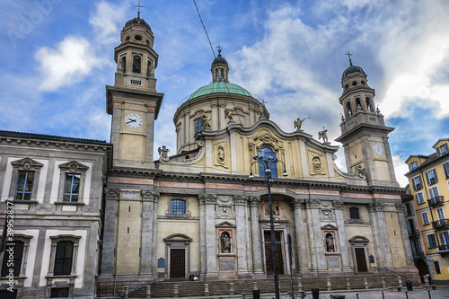 The baroque church of Sant'Alessandro in Zebedia (Chiesa di Sant'Alessandro in Zebedia) was created at the beginning of the seventeenth century as part of the adjacent Barnabite College. Milan, Italy. © dbrnjhrj