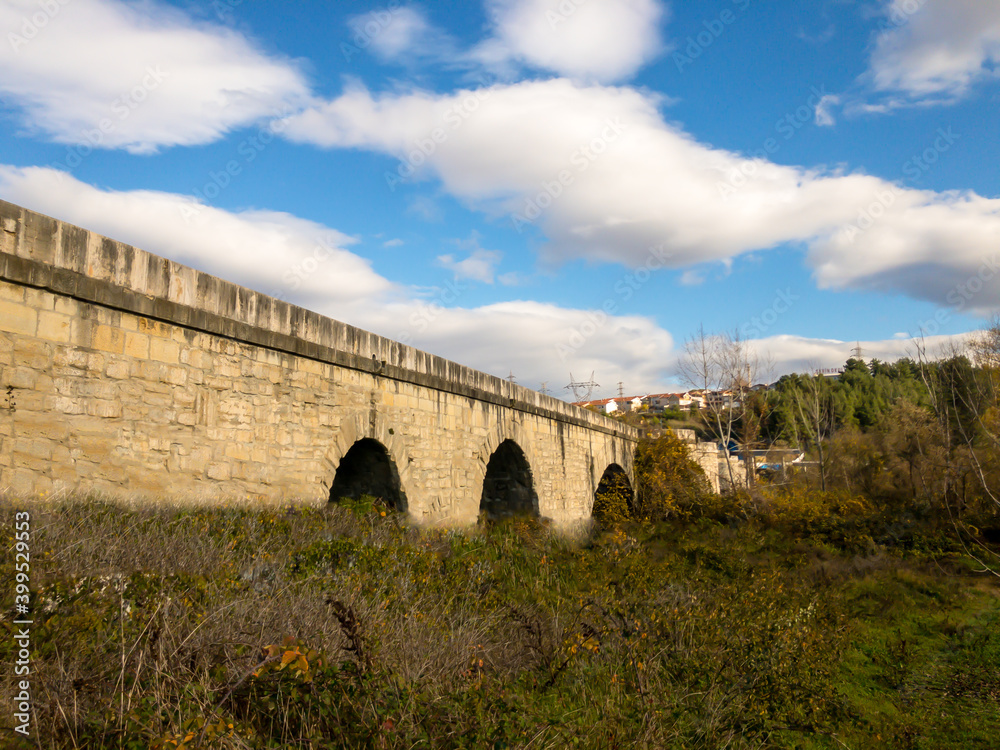 Historical byzantine bridge on a bright day Historical byzantine bridge on a bright day